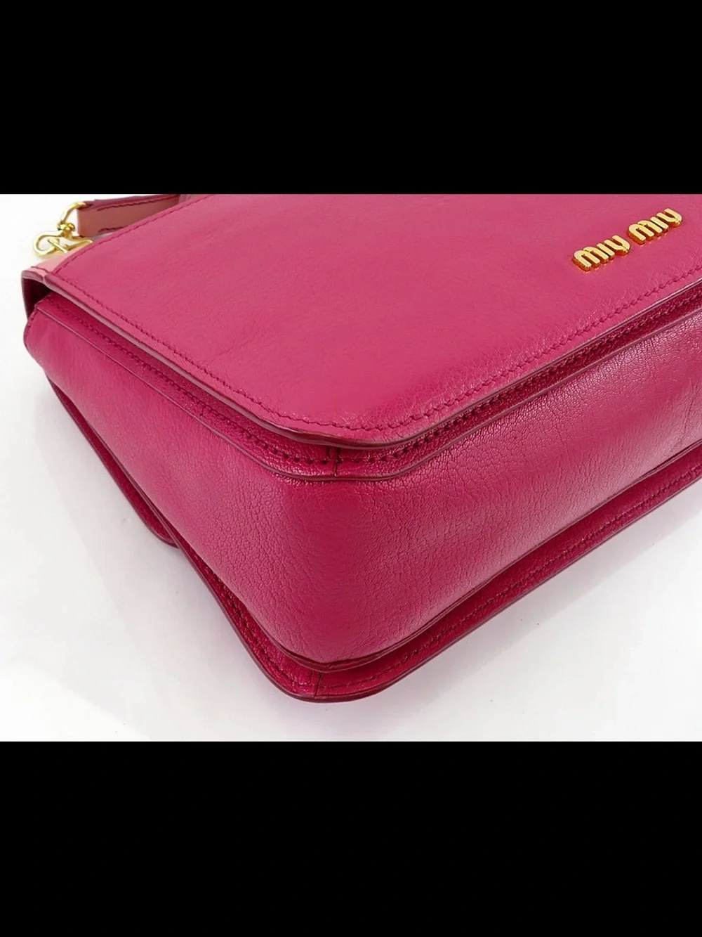 Miu Miu Two-Tone Pink Leather Satchel with Gold Hardware